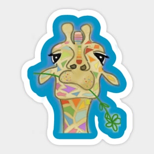 Cute Colourful Cartoon Giraffe Animal Sticker